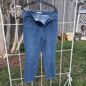 LC Lauren Conrad Mid-Blue High-Rise Ankle Jeans